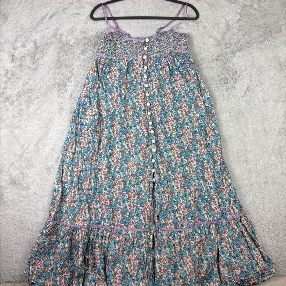 Free People Blue and White Smocked Resort Sundress - Picture 3 of 8